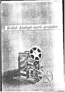 Kodak Analyst manual. Camera Instructions.